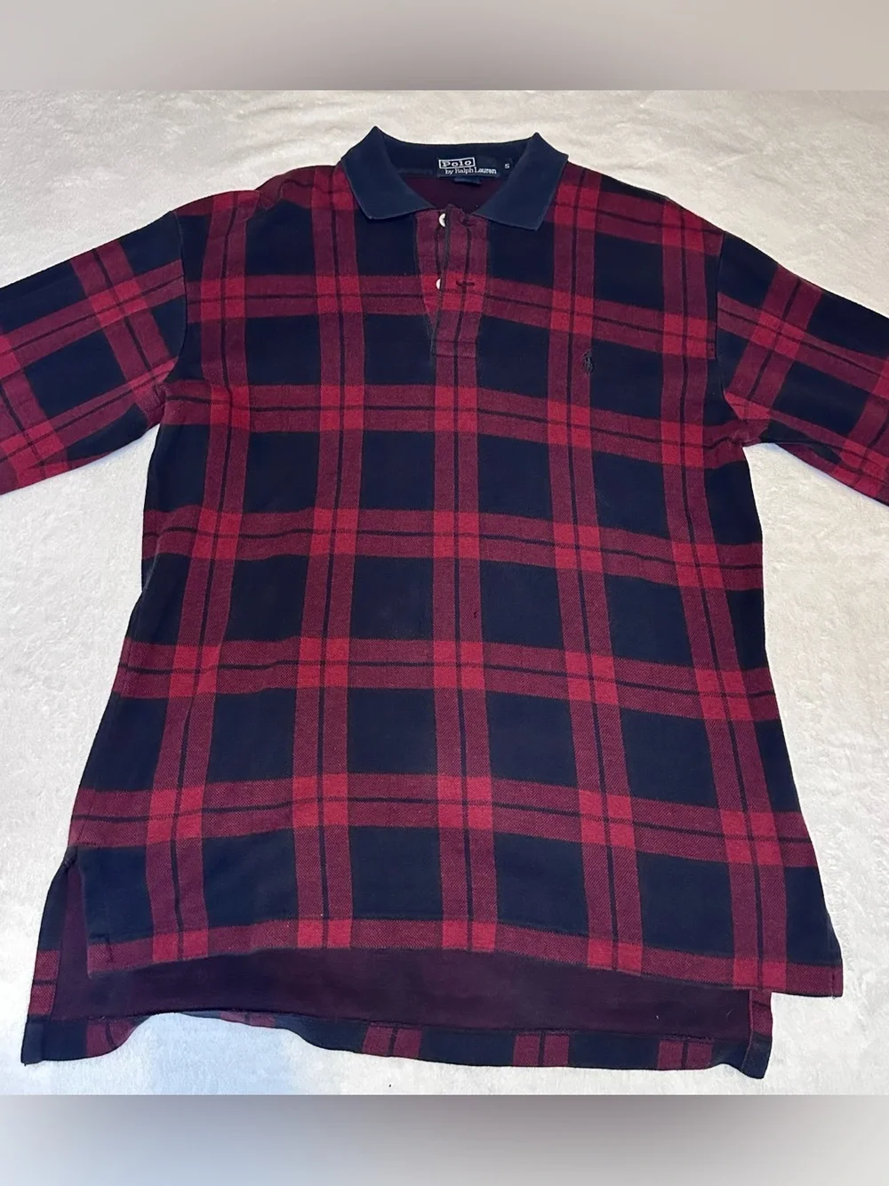 Ralph Lauren Navy and Red Plaid Polo